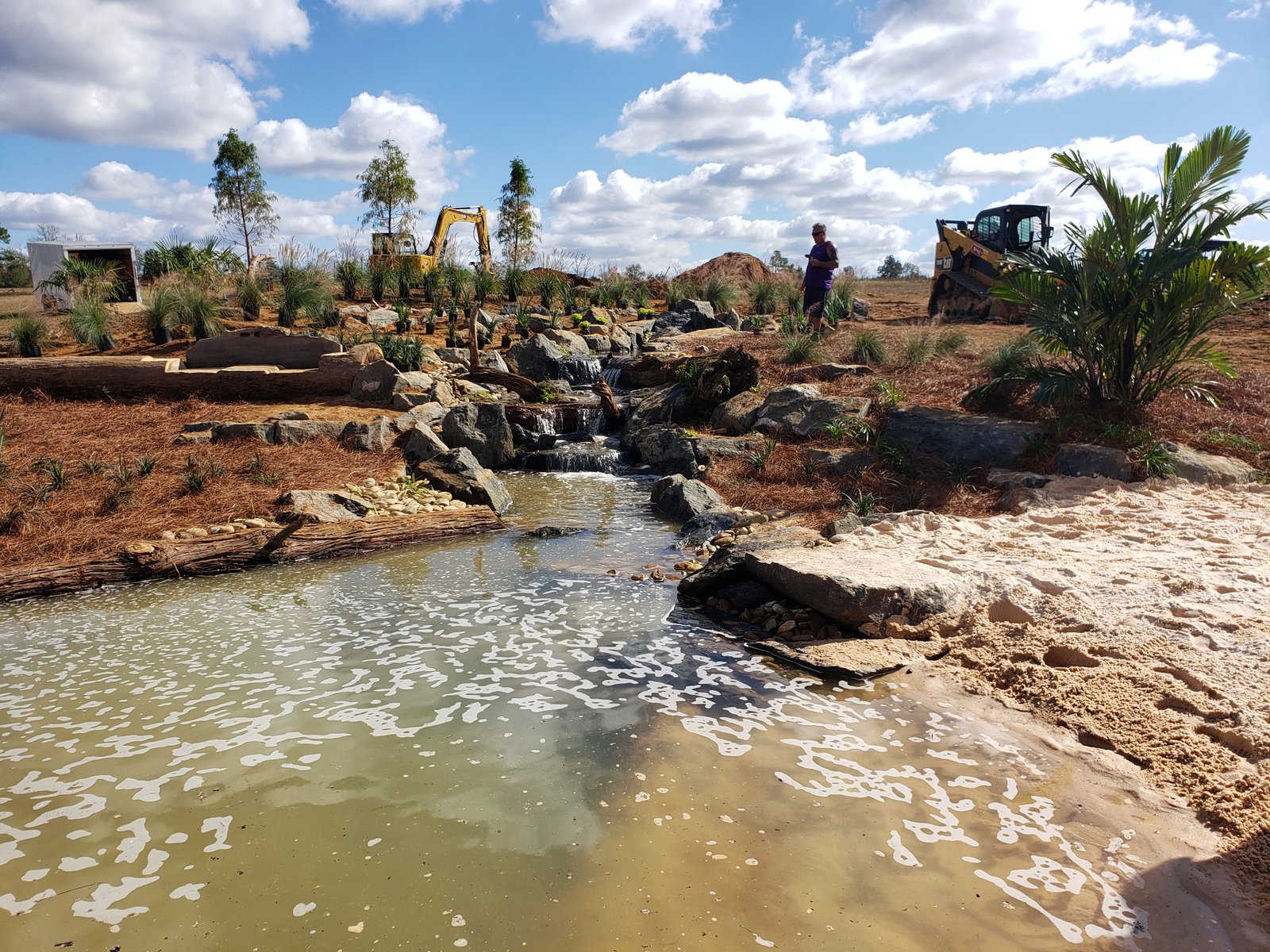 Waterfall and Pond at the BamaBass regional build