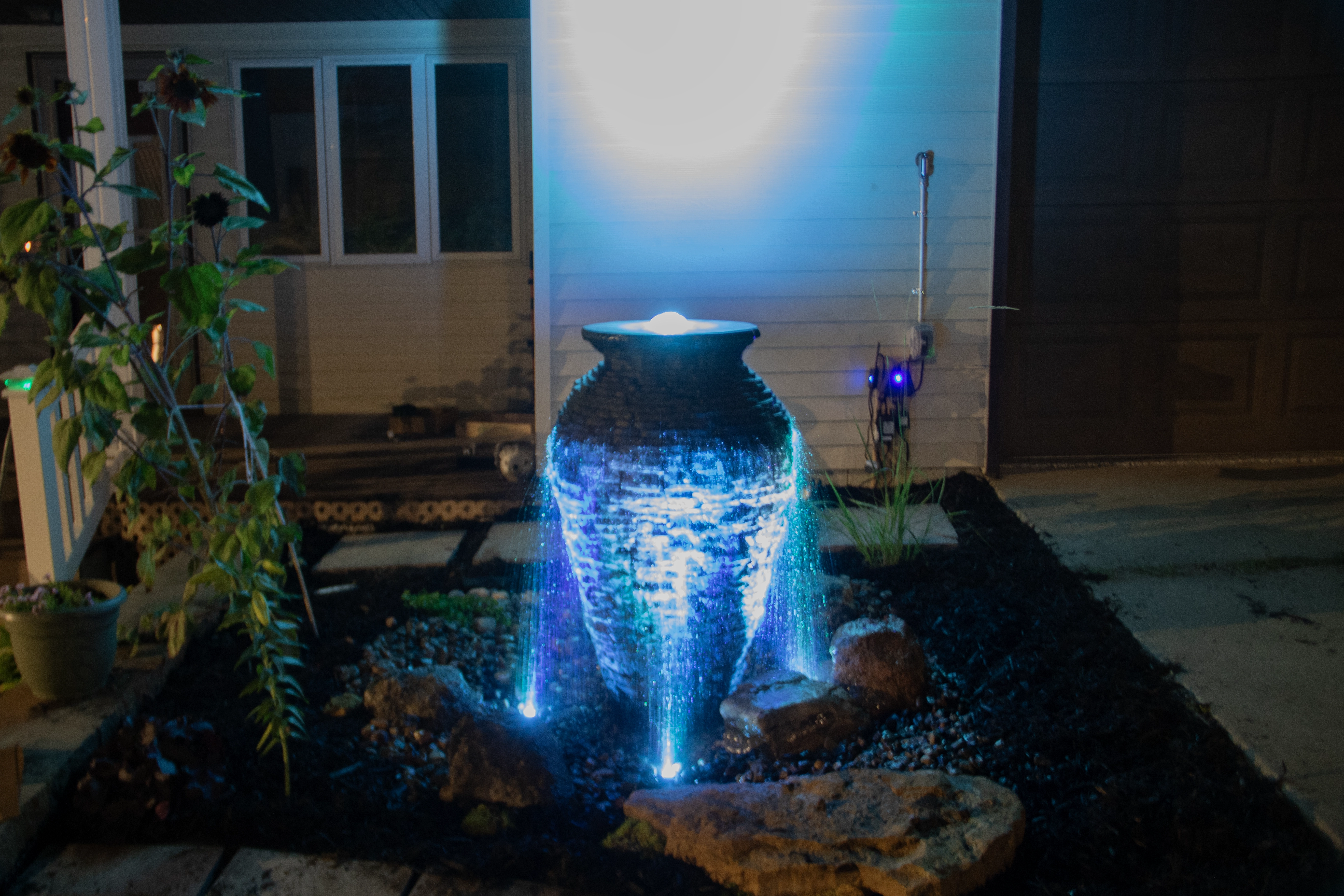 Small water feature lighting package in Maple Grove Minnesota