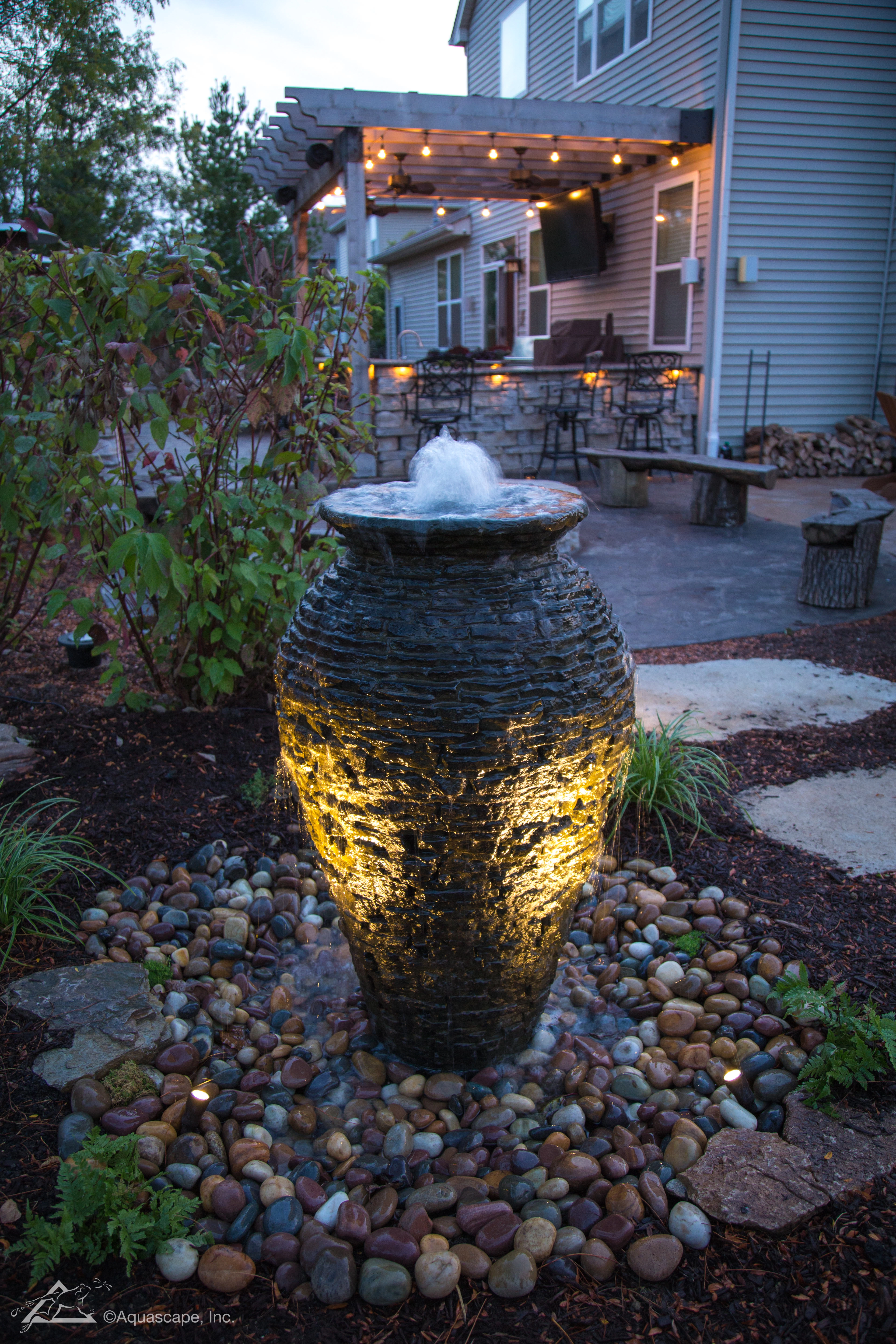 Aquascape stacked slate urn