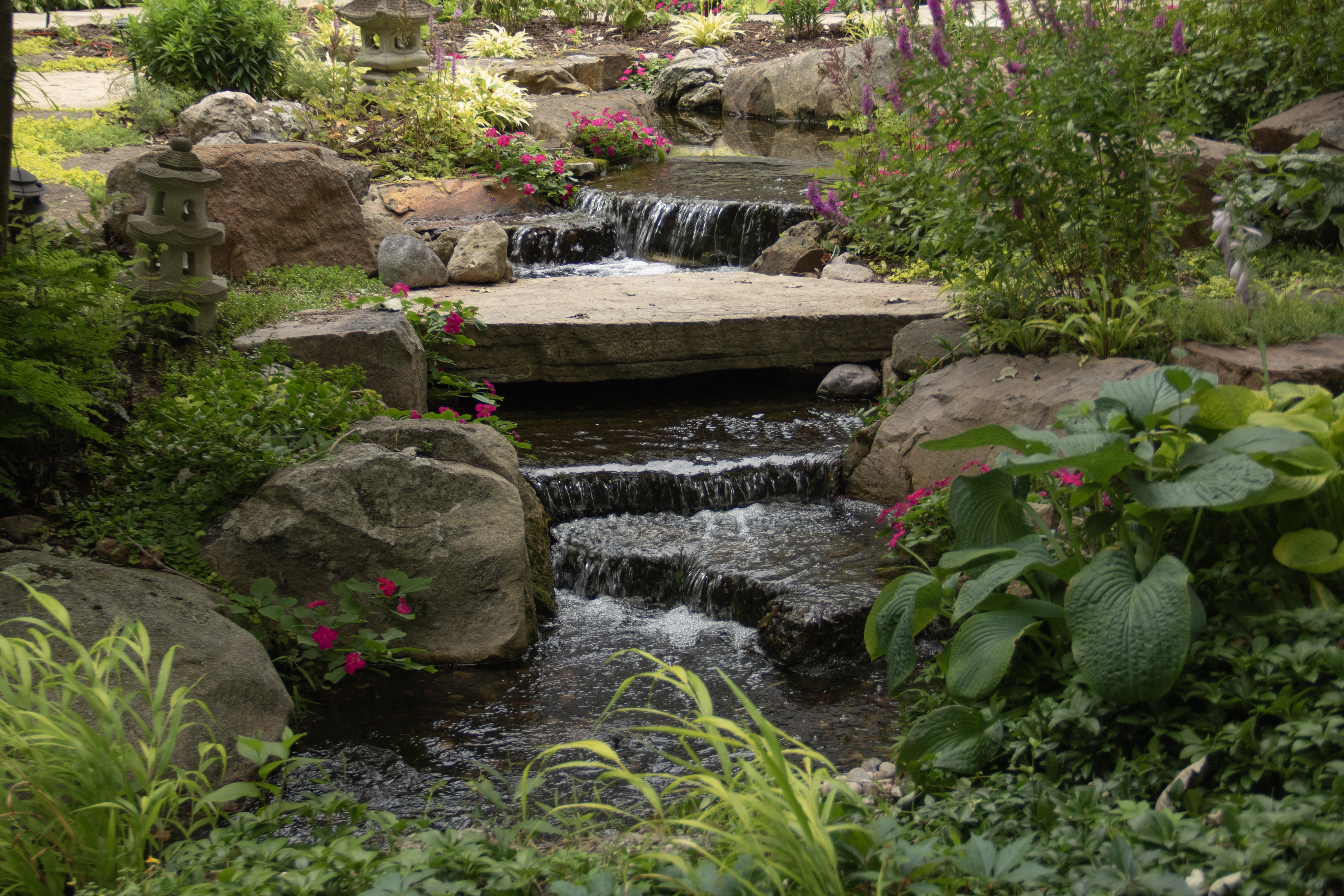 A pondless waterfall as part of a stream system